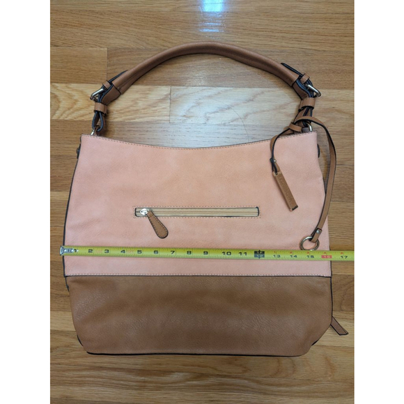 Simply Noelle Colorblock Hobo Bag Pink Tan NWT - Picture 4 of 13